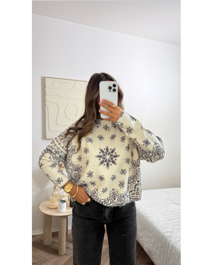 Pull KUJT Beige & Noir