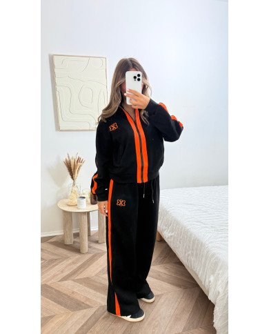 Ensemble survêtement K Noir & orange