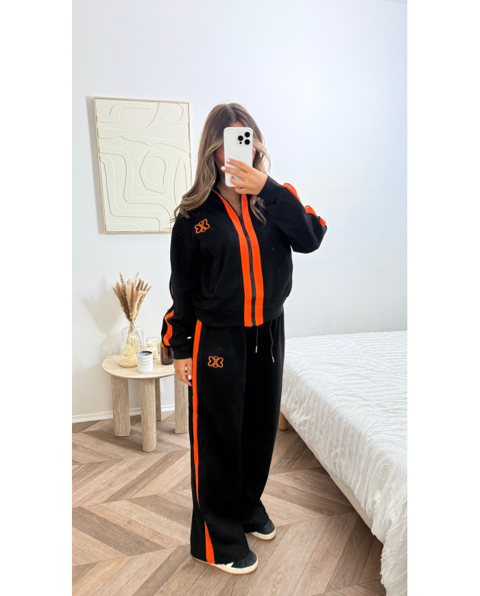 Ensemble survêtement K Noir & orange