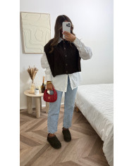 Gilet sans manches torsadé Choco