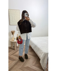 Gilet sans manches torsadé Choco
