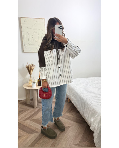 Sweat bi matière à capuche Choco