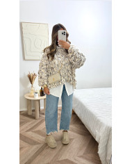 Sweat Bimatiere jean brut  & gris