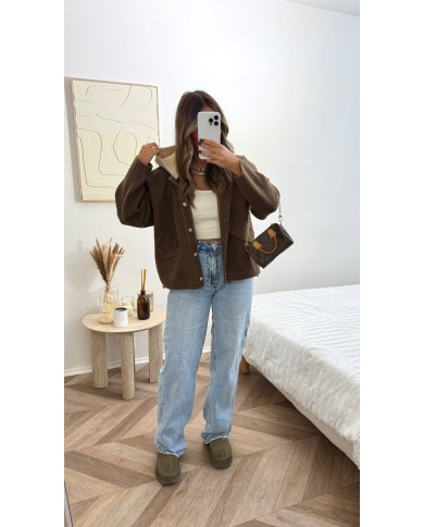 Veste Manon Choco capuche amovible beige