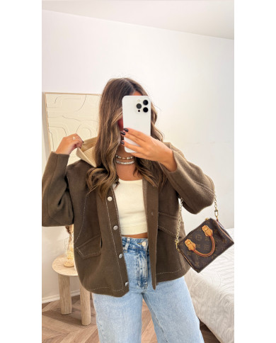 Veste Manon Choco capuche amovible beige