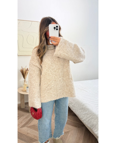 Pull Beige Boucle