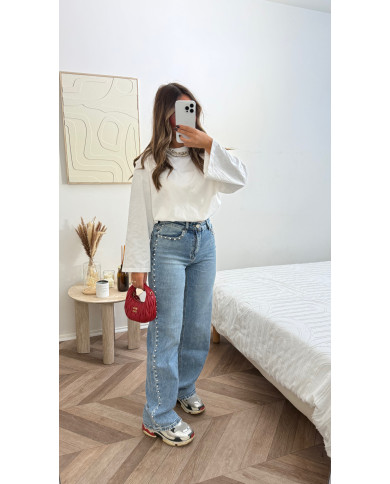 Jean évasé Clouté