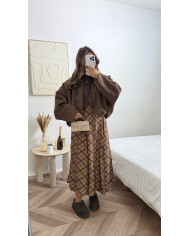 Doudoune choco Basic col fourrure Choco