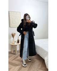 Trench capuche intégré Noir