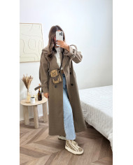 Trench capuche intégré Noir