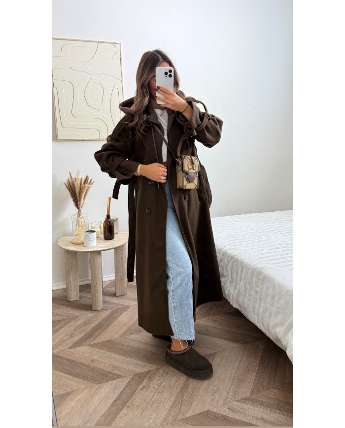 Trench capuche intégré Choco