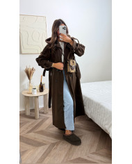 Trench capuche intégré Taupe