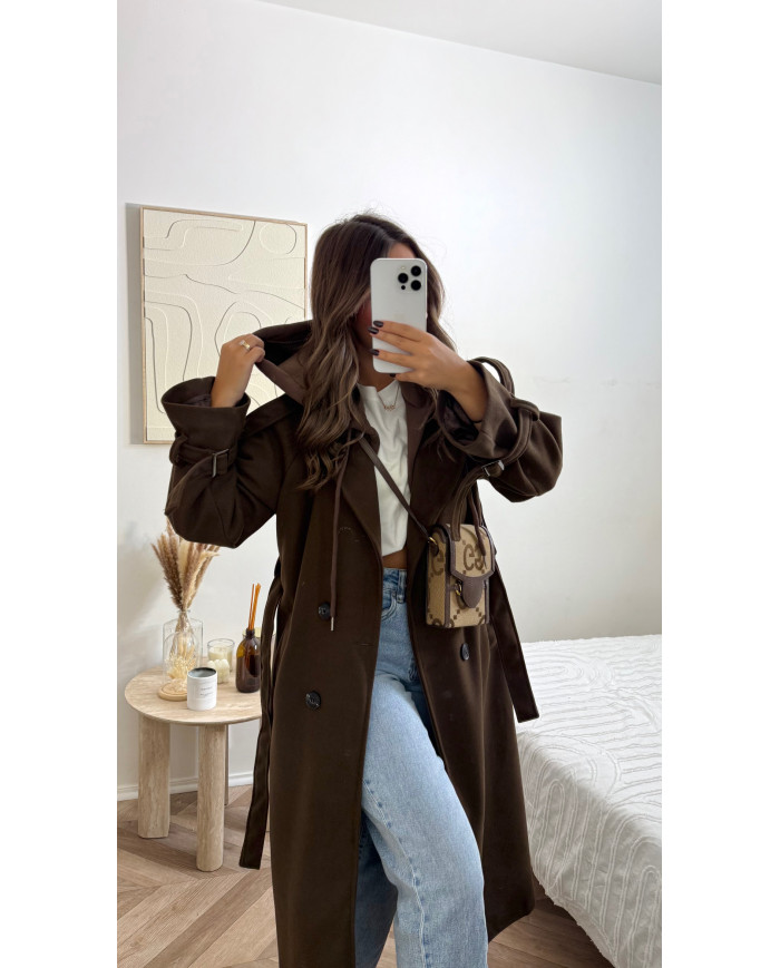 Trench capuche intégré Choco