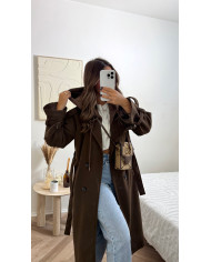 Trench capuche intégré Choco