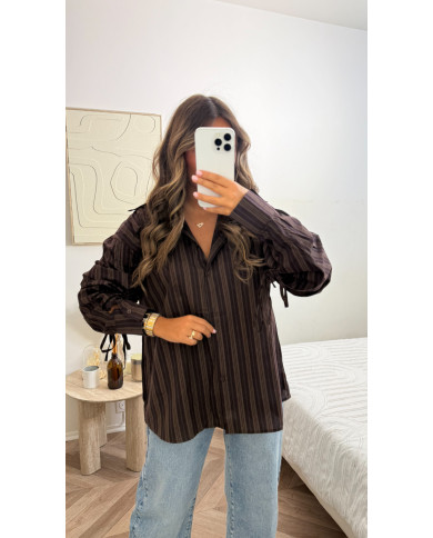 Chemise rayé Choco & taupe Chemise rayé Choco & taupe