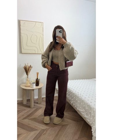 Jean croisé bordeaux