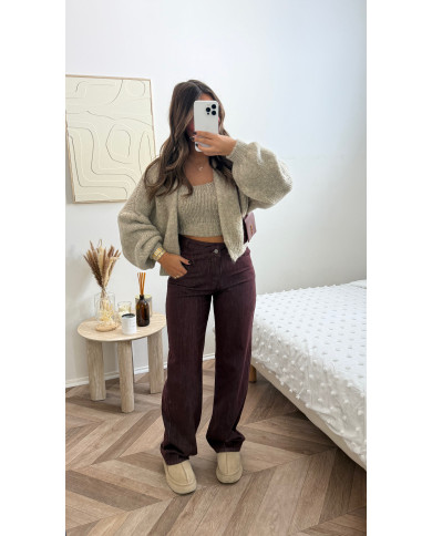 Jean croisé bordeaux