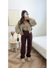 Jean croisé bordeaux