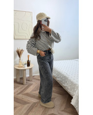 Jean ballon gris délavé