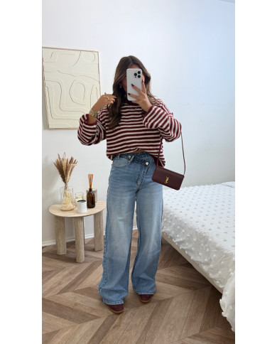 Jean croisé bleu bicolore