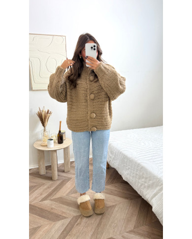 Gilet bubble oversize Taupe