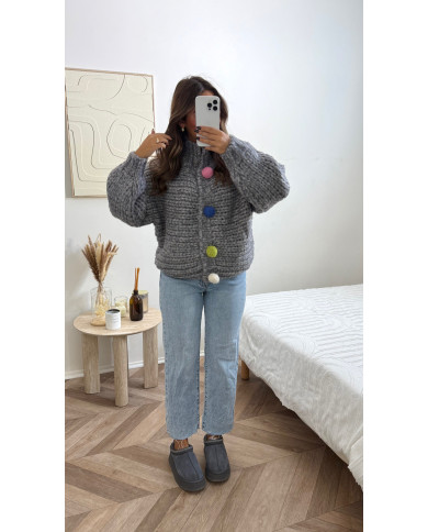 Gilet bubble oversize GRIS