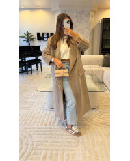 Manteau long doux Taupe