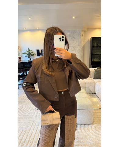 Blazer Crop Choco détails