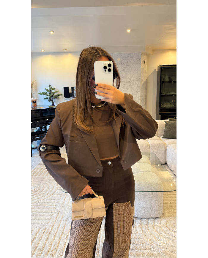 Blazer Crop Choco détails