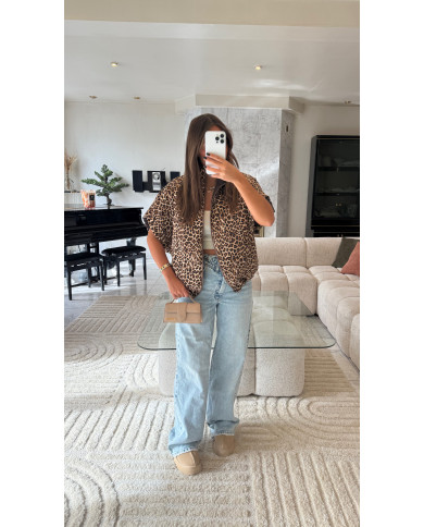 Doudoune sans manches réversible Léopard & Choco