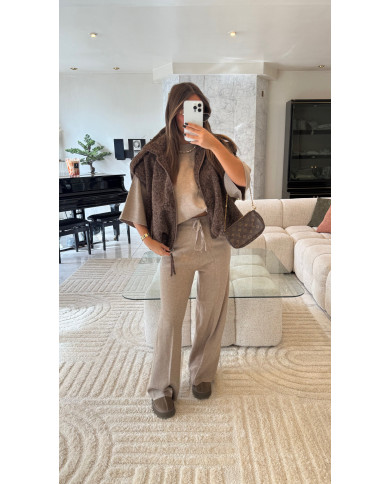 Veste sans manches bouclette Choco