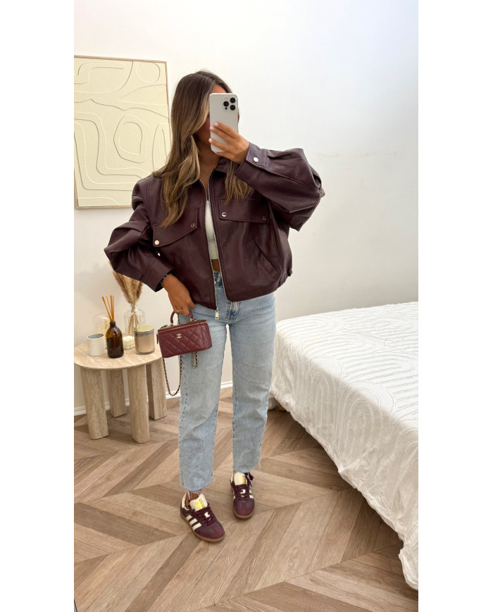 Veste Simili Crop Simili Oversize