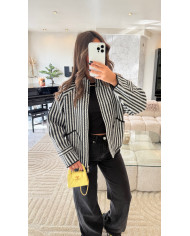 Veste Gilet rayure noir & blanc