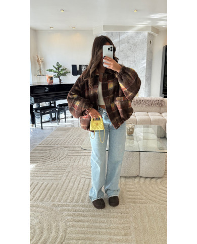 Bombers Laine à carreaux marron