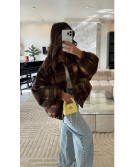 Bombers Laine à carreaux marron