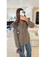 Blazer Épaulettes croisé Vichy