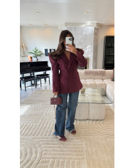 Blazer uni épaulette Croisé Bordeaux