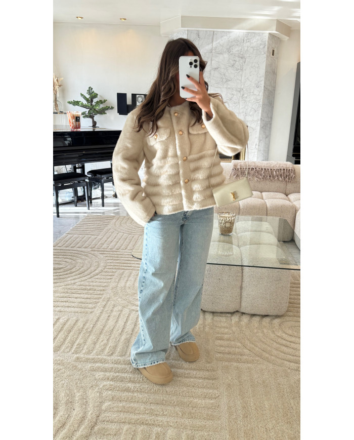 Fourrure Cardigan Beige