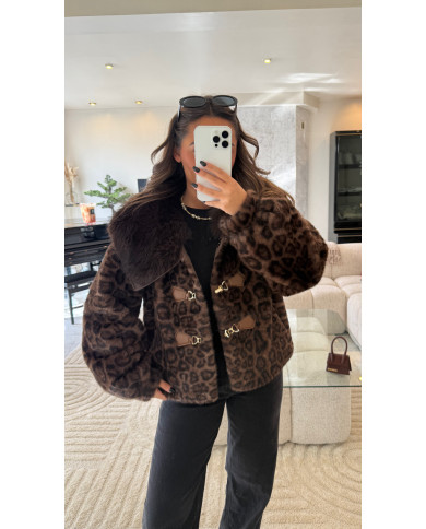 Fourrure léopard col Choco