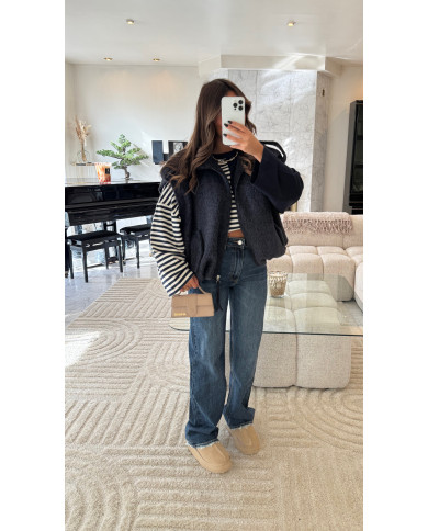 Jean évasé bleu brut