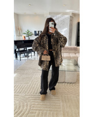 Surchemise léopard en jean