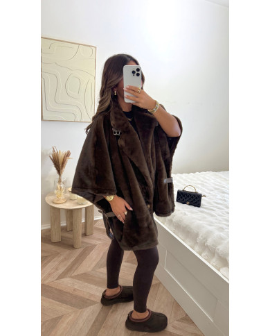 Bombardier sans manches Fourrure Choco