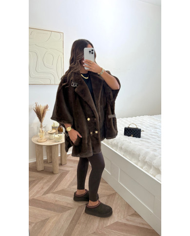 Bombardier sans manches Fourrure Choco