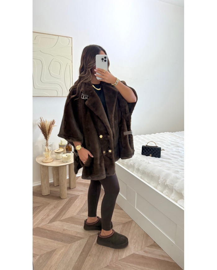 Bombardier sans manches Fourrure Choco