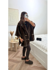 Bombardier sans manches Fourrure Choco