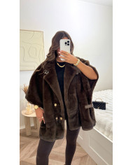 Bombardier sans manches Fourrure Choco