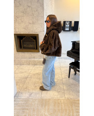 Veste à capuche fourrure Brown