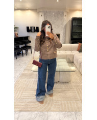 Cardigan Claudine Vichy bordeaux