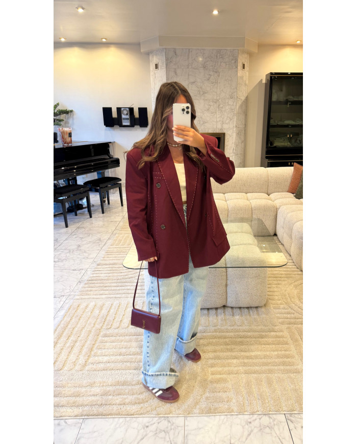 Blazer Burgundy Surpiqué
