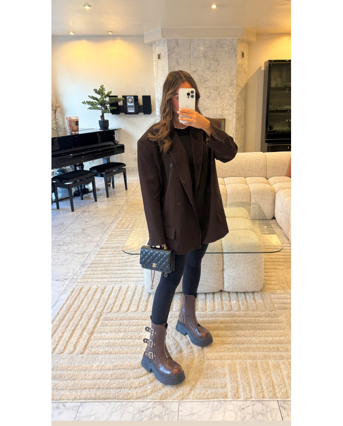 Blazer Brown Surpiqué